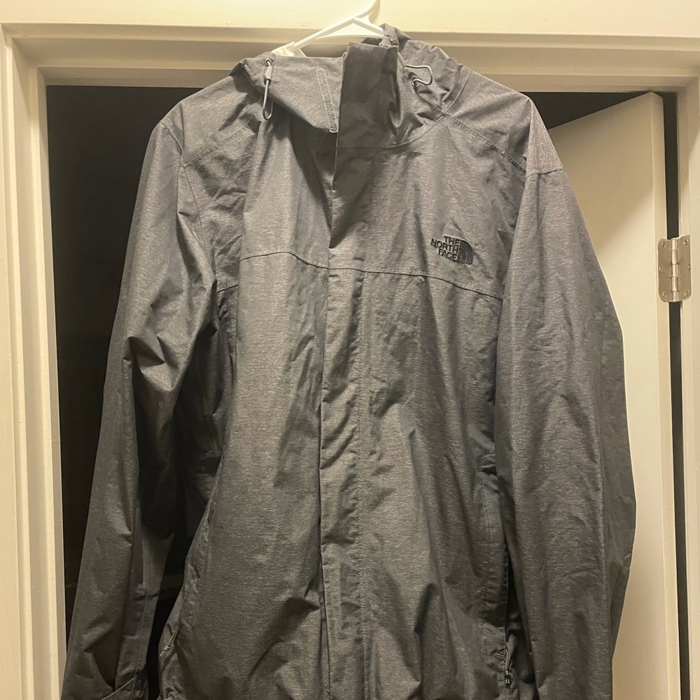 North face grey rain jacket